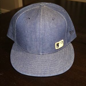 New Era Denim MLB Fitted Hat Size 7 1/2